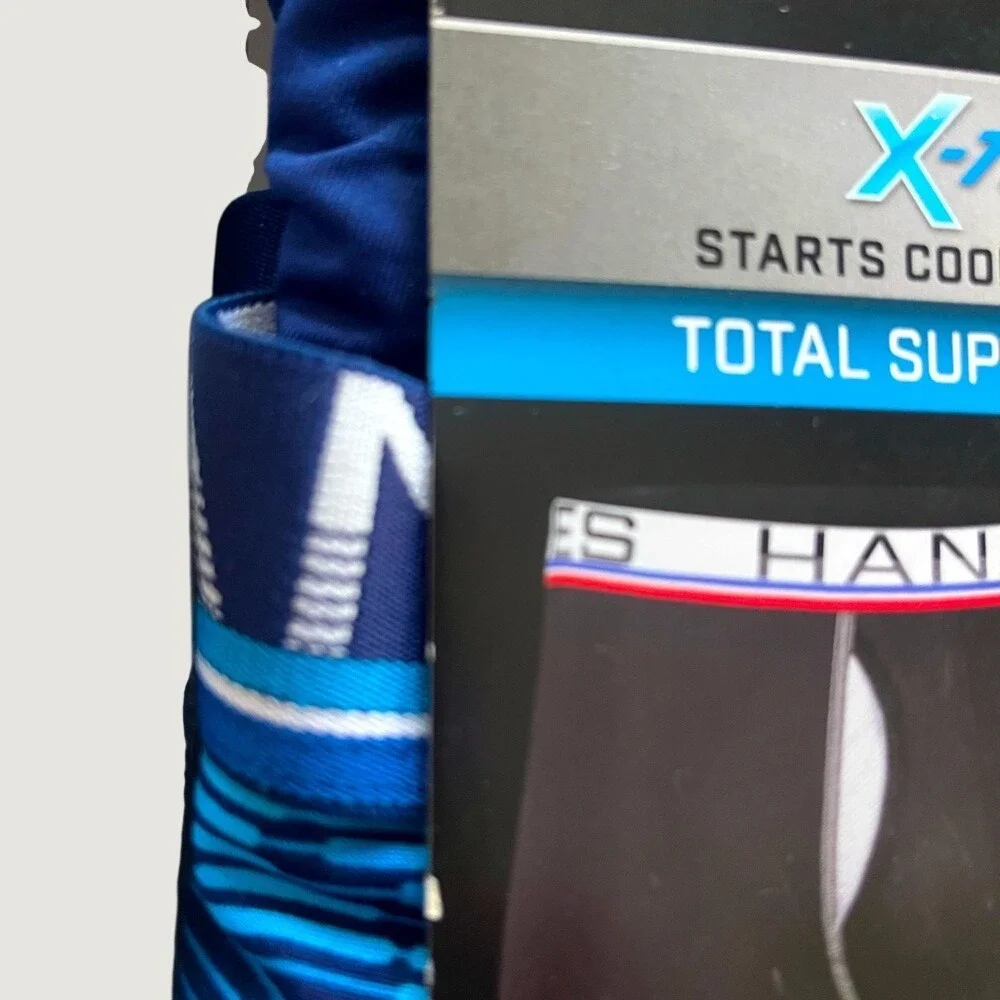 Hanes Premium Boxer Briefs Mens Small Blue Black Tagless Stretch Breathable New